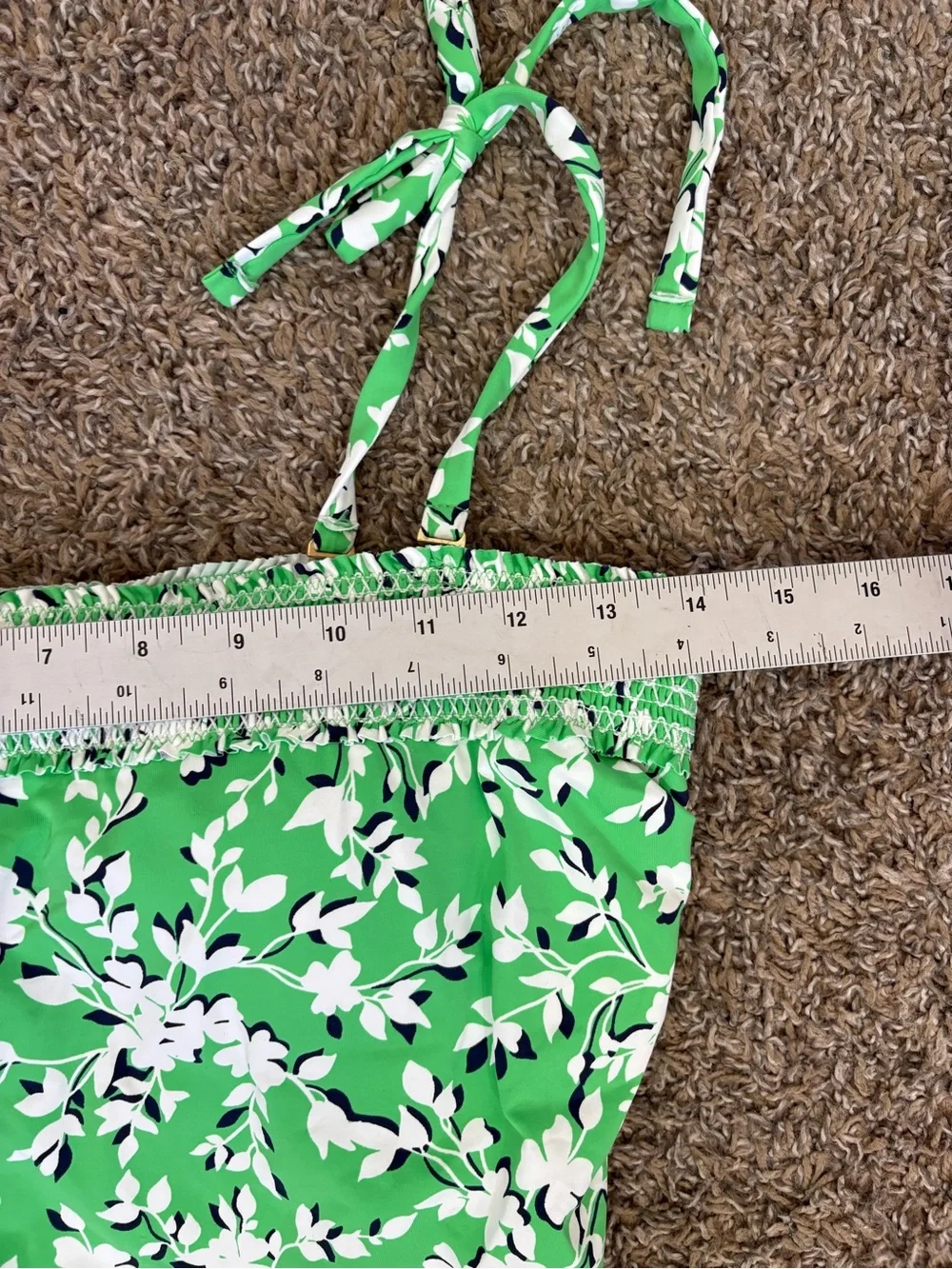 Lands End Draper James One Piece Swimsuit‎ Green Floral Plus Size 10